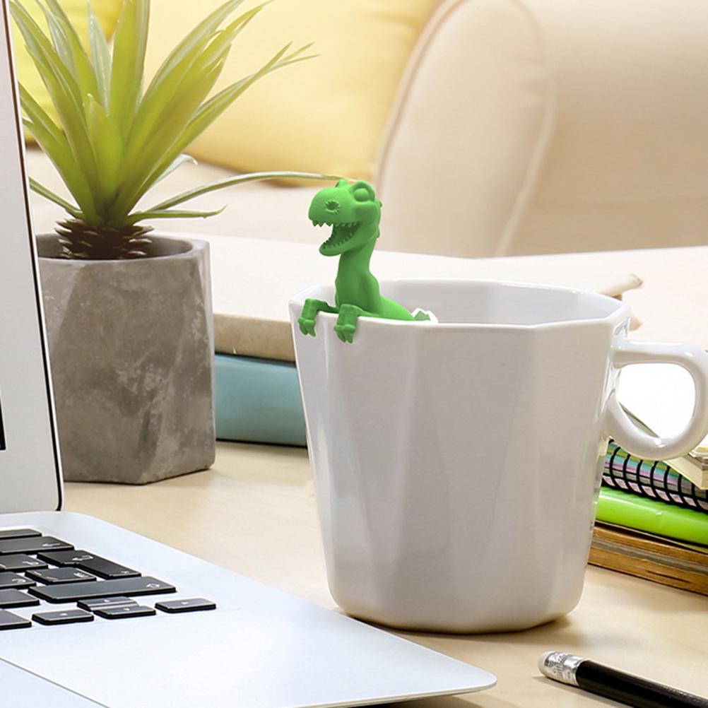 Фильтр для чая в форме динозавра, силиконовый фильтр для заваривания чая, многоразовый фильтр для чайных пакетиков