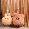 2Pcs Cartoon Flea Puppy Keychain Cute Creative Plush Doll Keyring Bag Pendant Backpack Hanging Decoration Couple Key Holder