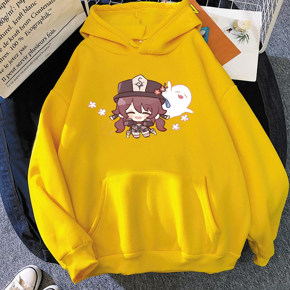 Худи Genshin Impact Ху Тао Пуловеры Девушки Свитшот Оверсайз Sudaderas Para Mujer Модное Худи Кавайный Принт Топы