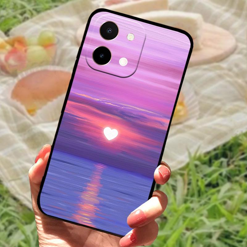 Чехол для Vivo Y28 4G Задняя крышка Противоударный корпус телефона Для VIVO Y28 Модный Fundas Нескользящий Мультяшный Мягкий силиконовый бампер для телефона