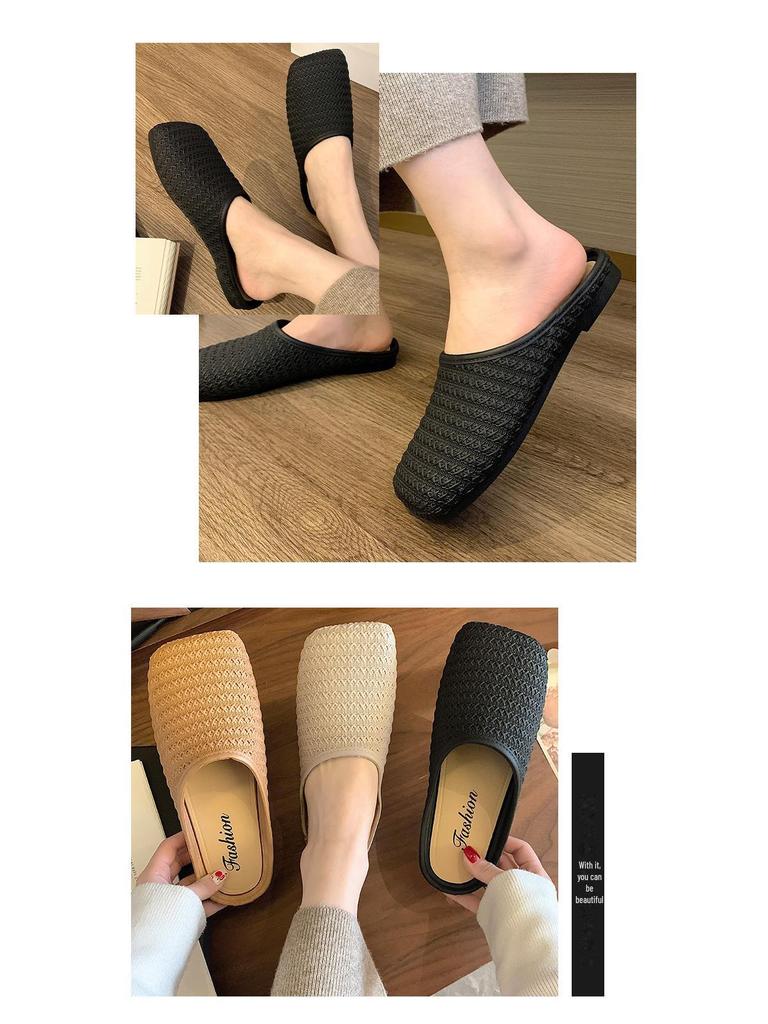 Женские летние сандалии Baotou Slip-On: Модные, нескользящие, идеально подходят к юбкам.