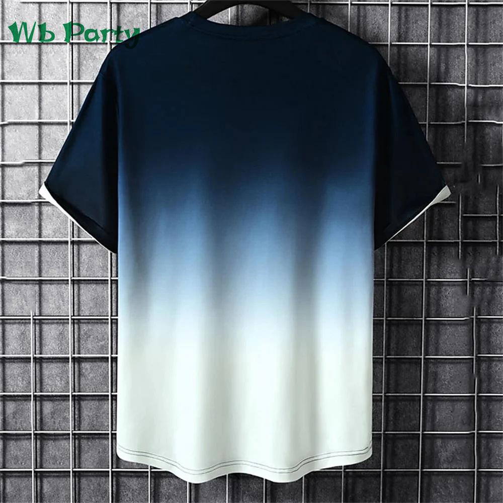 Gradient Print Clothes 3D Print Men's Summer Clothes T-Shirts Oversize Short Sleeve Tee Men Short Sleeve Tee Gym Clothing Men