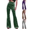 Spring And Autumn Women's Pants New Micro La Pants Women's High Waist Golden Velvet Casual Wide Leg Pants