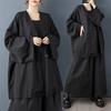 DIMANAF 2025 Большой размер Осень Зима Женское пальто Большого размера Куртки с длинным рукавом Повседневная свободная верхняя одежда Черный
