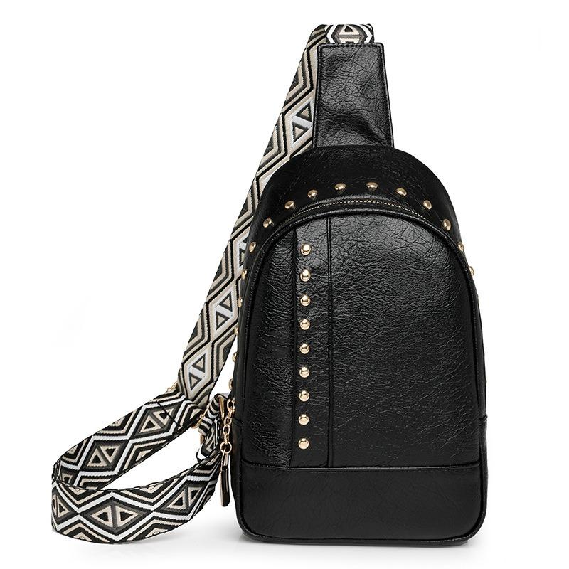 Rivet Shoulder Soft Leather Chest Bag
