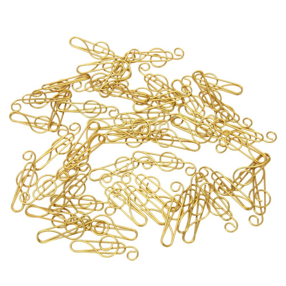 100 Pcs Gold/ Green Fancy Paperclips Anti Slip Cool Paper Clips Cute Small Paper Clips  Bookmark