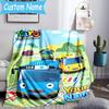 Custom Name Mateo Little Bus Blanket Flannel Blanket for Camping, Hiking, Garden Parties, Picnic Essentials,gift for family and friend