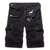 Мужские повседневные однотонные дышащие шорты карго с несколькими карманами, пляжные шорты