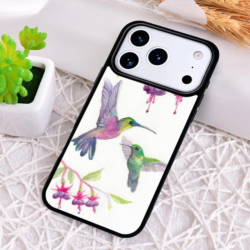 Hummingbird soft Phone Case for iPhone 17 Air 16 15 11 12 14 13 Pro Max Shockproof Cover