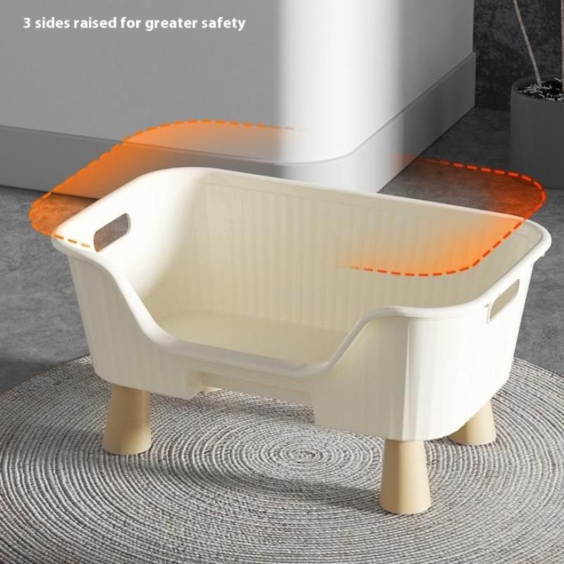 Простой полузакрытый лоток для кошачьего туалета большой вместимости с защитой от брызг и увеличенной высотой, уборочный таз, товары для питомцев