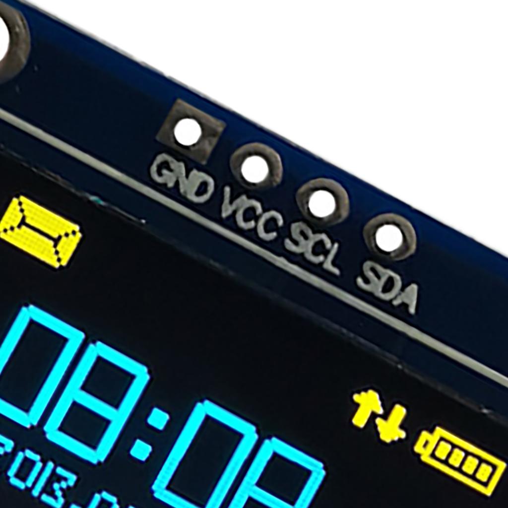 Желто-синий двухцветный 3,3 В 5 В 0,96 дюйма Органический светодиодный дисплей Экран Модуль органического светодиодного дисплея IIC I2C Последовательный дисплей