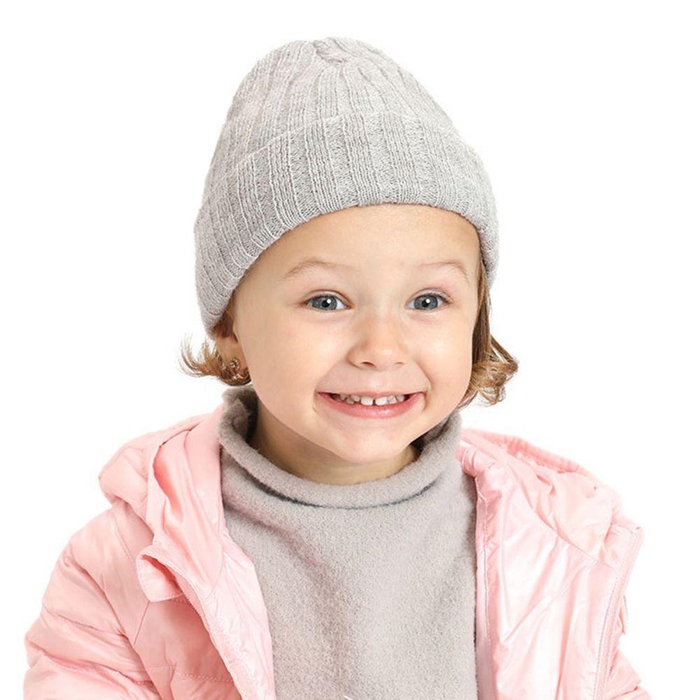 Solid Color Winter Cap Cat Ear Casual Knit Cap Casual Embroidered Bonnet Autumn Winter
