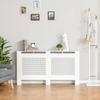 MDF Radiator Cover With Slats For Living Room Bedroom Hallway 151.5x19x82 Cm White