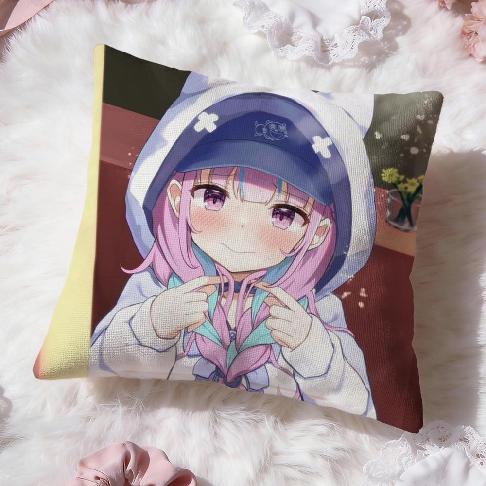 Чехол для подушки Hololive M-Minato Aqua, двусторонний, премиум-класса, для комфорта – два в одном, подходит для любой комнаты и салона автомобиля.