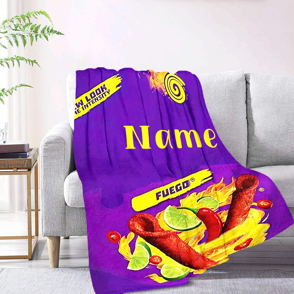 Home Customize Your Name Blankets Spicy Chili Lime Comfort Blanket For Cozy Couch Office Bed Living Room Gift For Friends' Birthdayst3