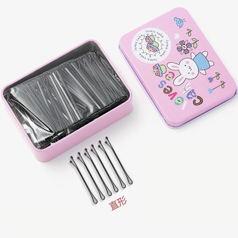 Одинарная черная шпилька-зажим для челок и высоких причесок