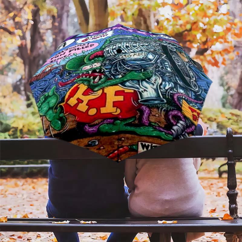 Rat Fink: Wild Ride Folding umbrella Suitable for all seasons Portable light printing Sun umbrella