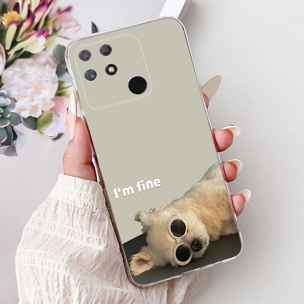 Мягкий Полный Защитный Чехол RMX3430 Для Realme Narzo 50A Чехол С Рисунком Кошки Для Realme Narzo 50A Narzo50A Силиконовые Чехлы Чехол