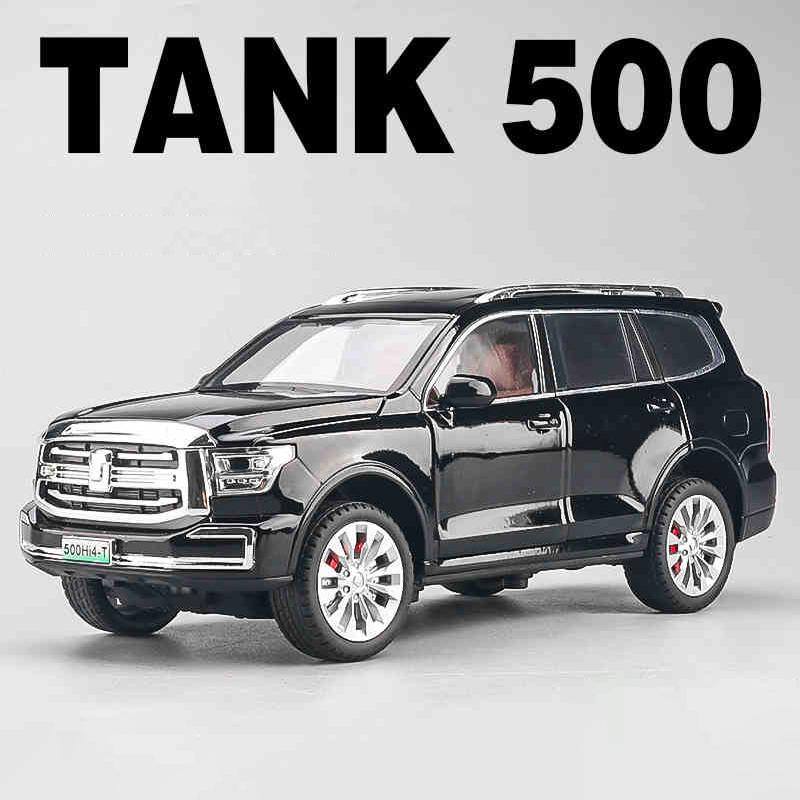 Новая модель автомобиля-игрушки 1/24 Tank 500 Hi4-T Внедорожник из сплава, литая модель, со звуком и светом, Детская игрушка, Коллекционные предметы, Подарок на день рождения