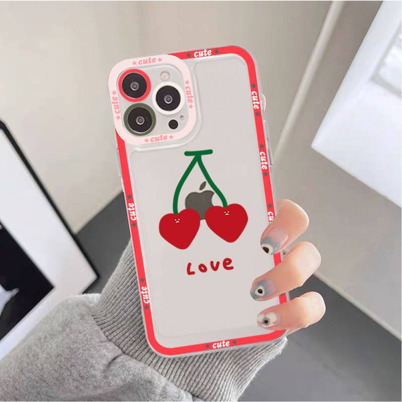 Милый Чехол-Клубника-Вишня для iPhone 11 12 13 Mini Pro Max 14 Pro Max Чехол-накладка