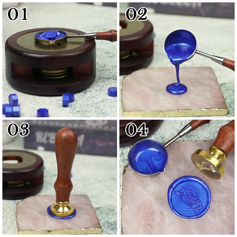 Ретро-ложка для сургуча с деревянной ручкой, огнеупорная краска, плавление, обжиг, штамп, конверты, карточка, металлический инструмент для поделок, свадебных приглашений