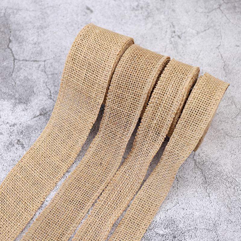 2M/Roll Wedding Decor Natural Jute Burlap Ribbons Jute Ribbon Rolls Vintage Jute Burlap Fabric
