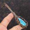 Tibetan Turquoise Pendant Copper Wire Wrapped Gemstone Pendant Handmade Pendant Copper Wire Wrapped Jewelry Guitar Pendant Jewelry For Gift