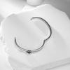 Stainless Steel Clover Bracelet Women Minimalist Rhinestone Inlaid Adjustable Bangle Elegant Daily Wear Jewelry