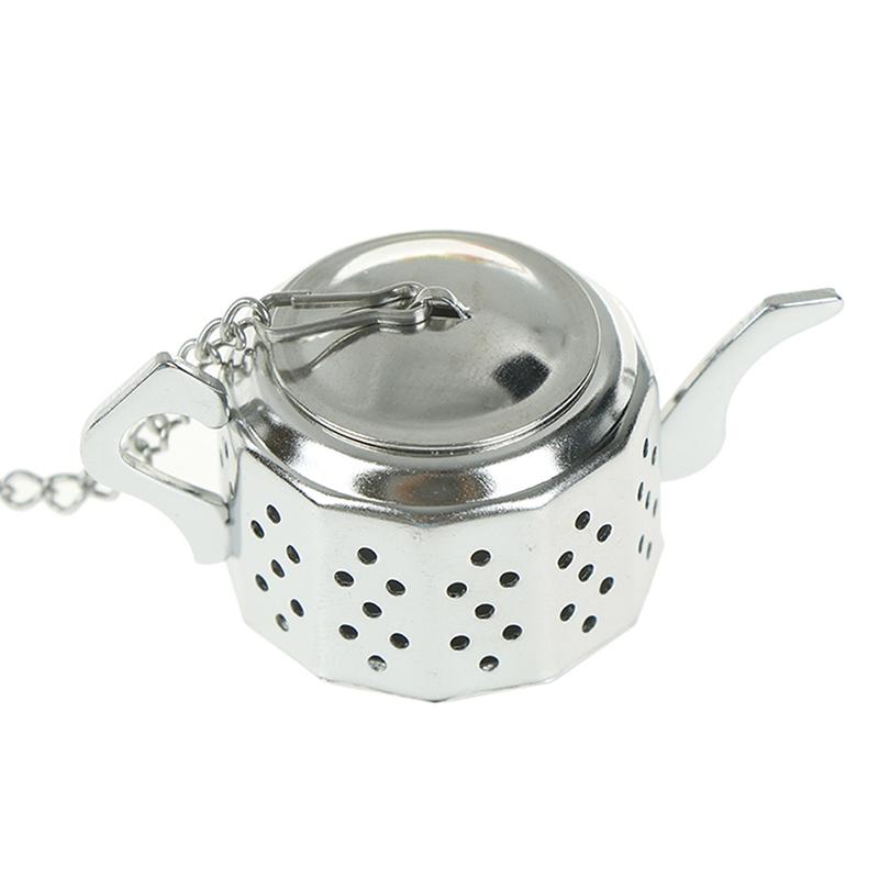 Милый чайник из нержавеющей стали, ситечко для заваривания чая, травяной фильтр и поднос