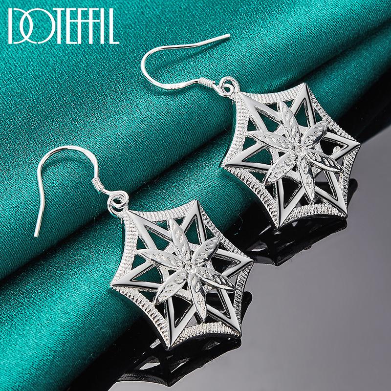 Серьги с узорами Серебряная бижутерия