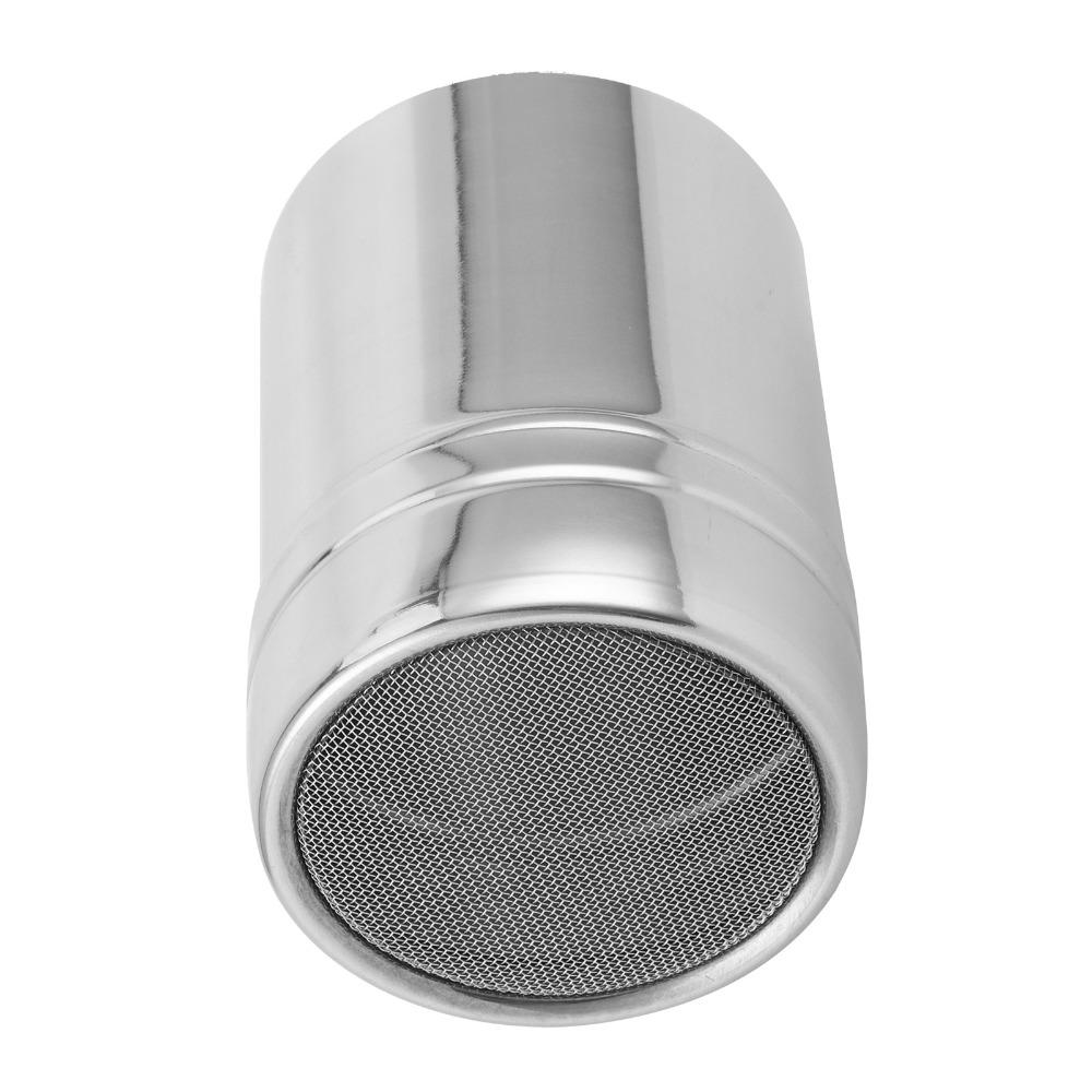 2pcs 304 Stainless Steel Powdered Sugar Shaker With Lid Flour Sifter Duster For Kitchen