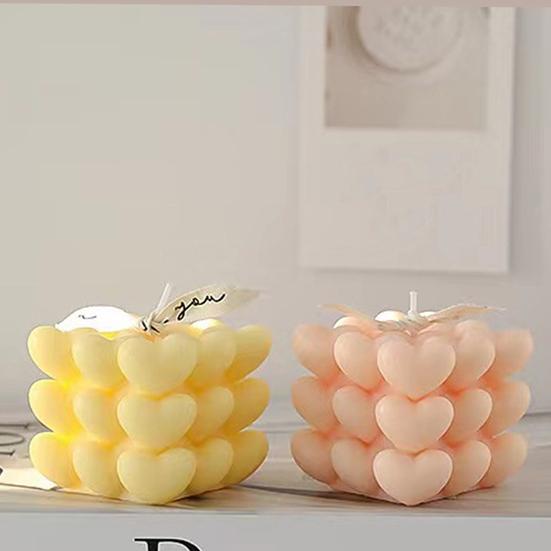 Куб в форме сердца, свеча, форма ручной работы, шарик, пузырьковый куб, форма для мыла, сделай сам, шоколадный мусс, торт