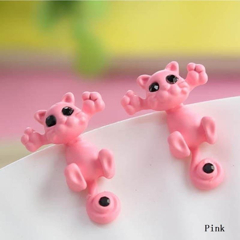 Новая мода милые красочные серьги с котами стерео разделенные серьги с животными пирсинг женские модели подарки