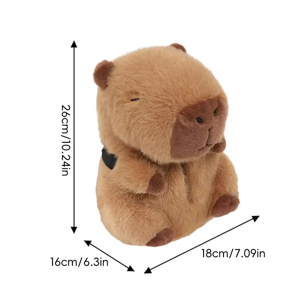 Милая плюшевая коробка для салфеток в виде капибары - мультяшная бумажный пакет на спинку сиденья автомобиля Креативные и мягкие плюшевые игрушечные аксессуары для салона автомобиля