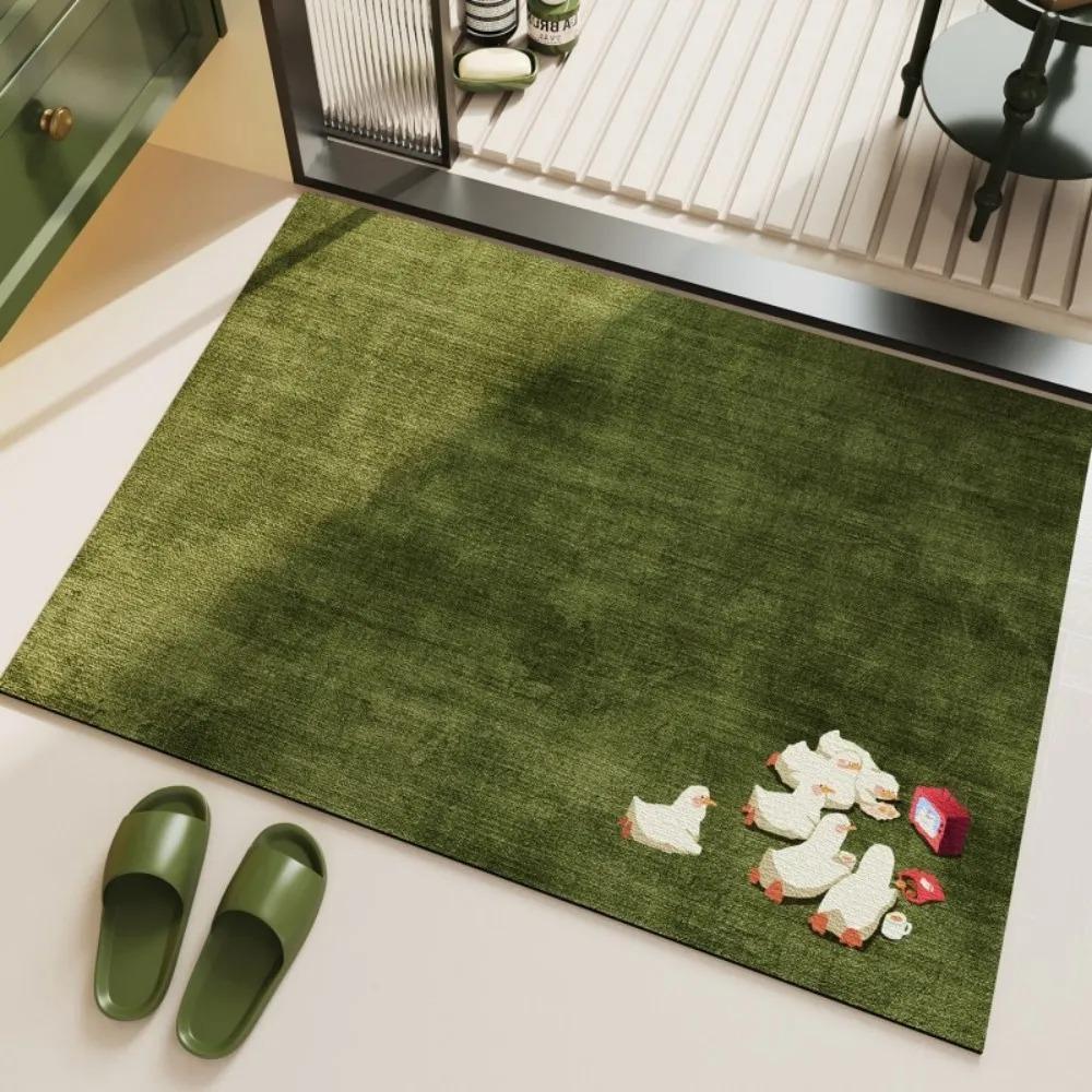 Simple Doormat Cute Animal Pattern Door Mat Non-slip Cushioned Foot Pad,Green Fresh Style Doormat Easy To Clean