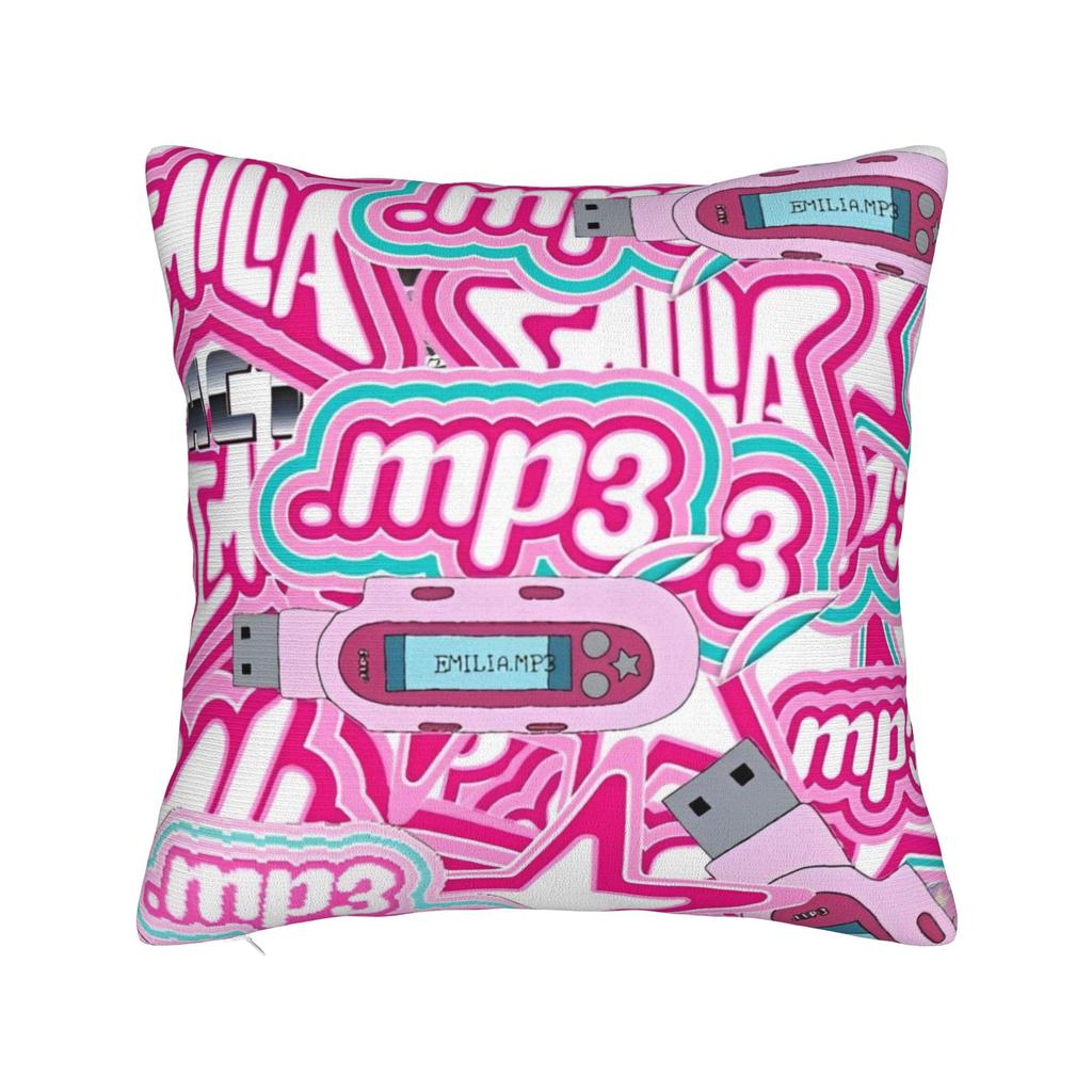 Emilia Music Square Pillow Covers Polyester Home Cushion Cover Cool Decor Pillow Cover 4545