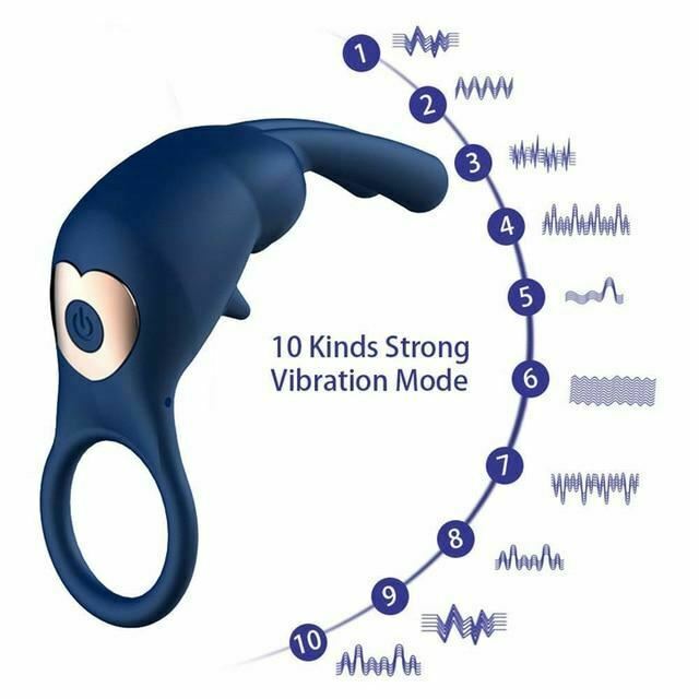 Кролик Кольцо Вибрации Клиторальная Яички Стимуляция Кольца