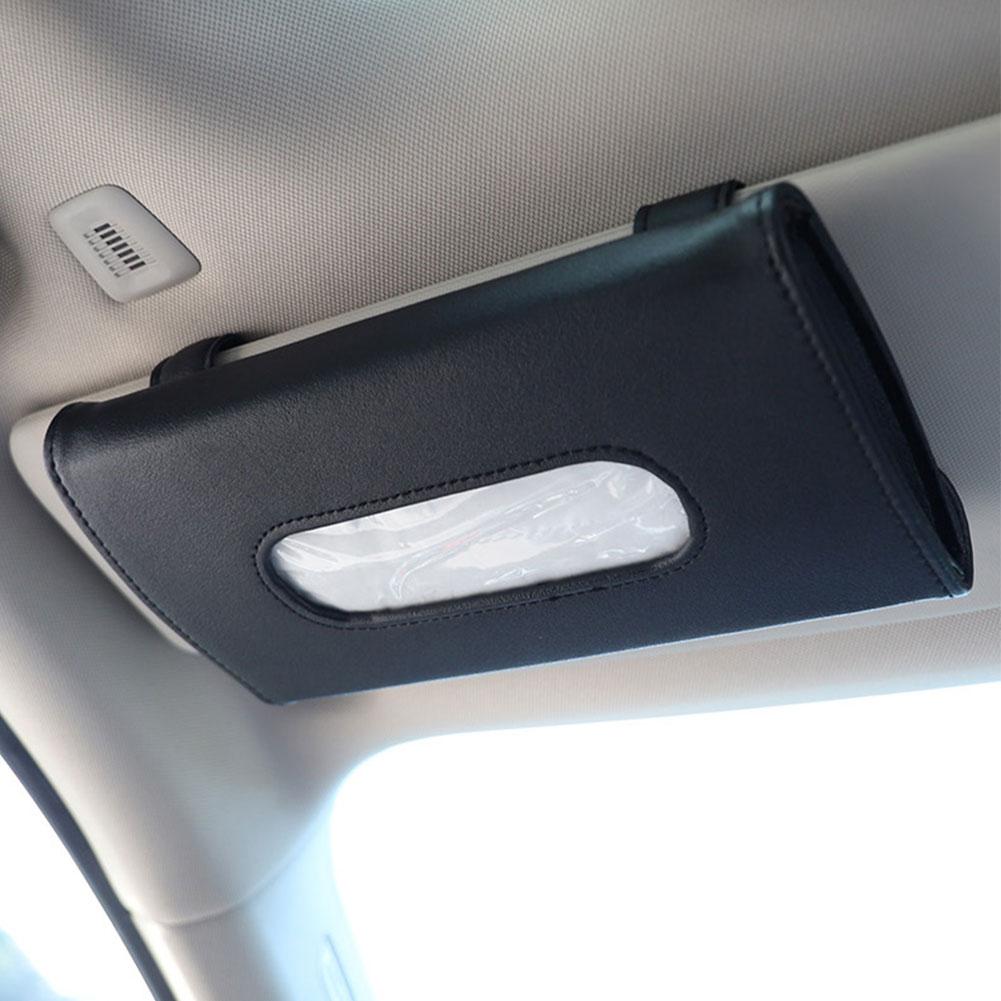 Car Sun Visor PU Leather Tissue Holder Mask Holder Sun Storage Auto Interior Visor Holder Accessories Car Decoration S4V8