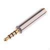 Male To Female Headphone Audio Stereo Microphone Plug .5mm Silver