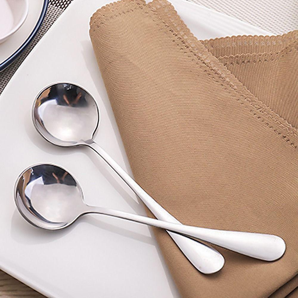 1 шт. ложки для супа из нержавеющей стали 17 см кухонный инструмент круглая ложка для перемешивания для десертного кофе