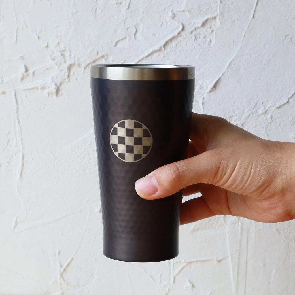 Pair Tumbler Beer Tumbler Cup Pair Insulated Stainless Steel Vacuum Insulated Double Structure 350ml Traditional Japanese Pattern [Dolce Duo] (Gift