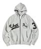 Серый худи на молнии с эмблемой Seoul Unicorn Varsity
