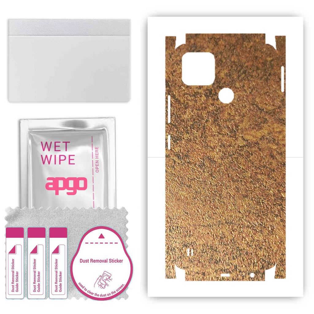 apgo Защитная наклейка для задней и боковых сторон, совместимая с Realme C25Y, пленка для полного обертывания, фольга, винил - узор Rusty Copper