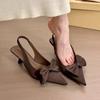 Мода Новая Женская Обувь Весна Новая Бабочка Узел Женские Слингбэки Туфли на Каблуке Сексуальное Платье Тонкий Каблук Острый Носок Женские Туфли на Высоком Каблуке Женщины