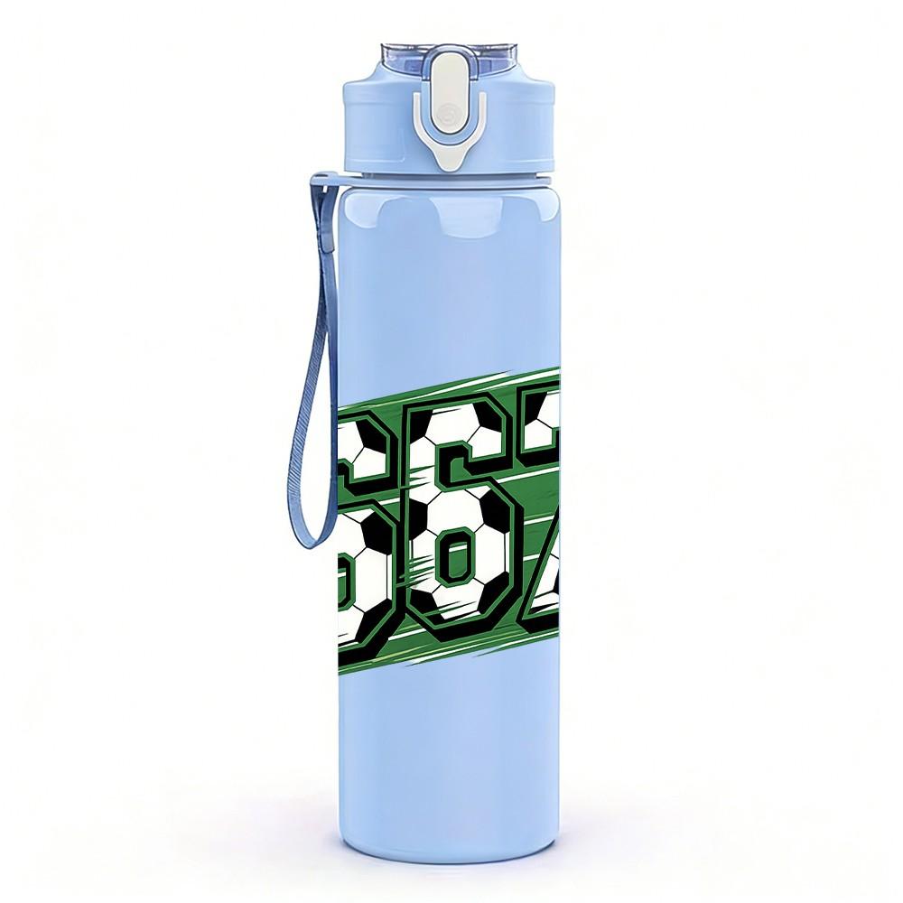 1PC 67 Retro Graffiti Number Print 750ml Color Plastic Sports Water Bottle Leakproof Flip Straw Lid Suitable for Sports Office Home Use