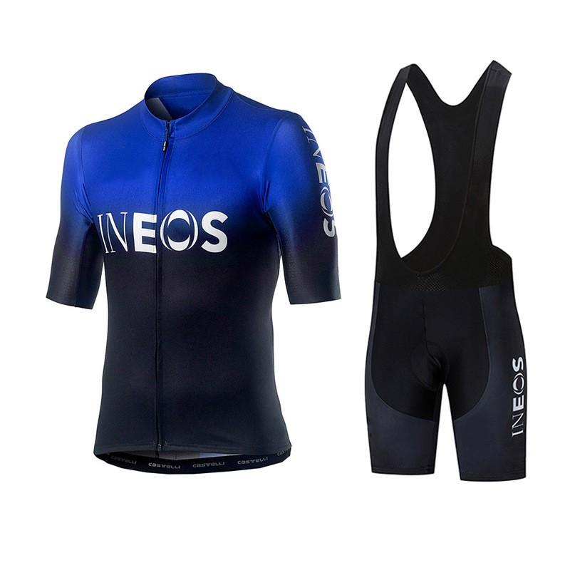 Mens Cycling Jersey Bib Shorts Set Breathable Bike Apparel Road Mountain Riding