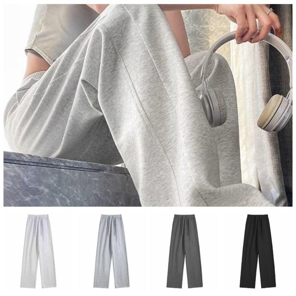 Drawstring Loose Sports Pants High Waist Casual Pants Women Comfortable Wide Leg Pants  Streatwear