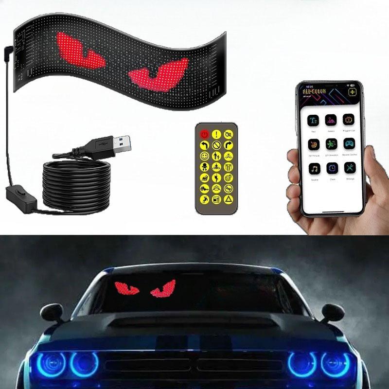 5 В светодиодная матричная пиксельная панель DIY RGB-подсветка граффити прокручивающаяся текстовая доска, передний и передний экран лобового стекла, дистанционное управление и управление через приложение