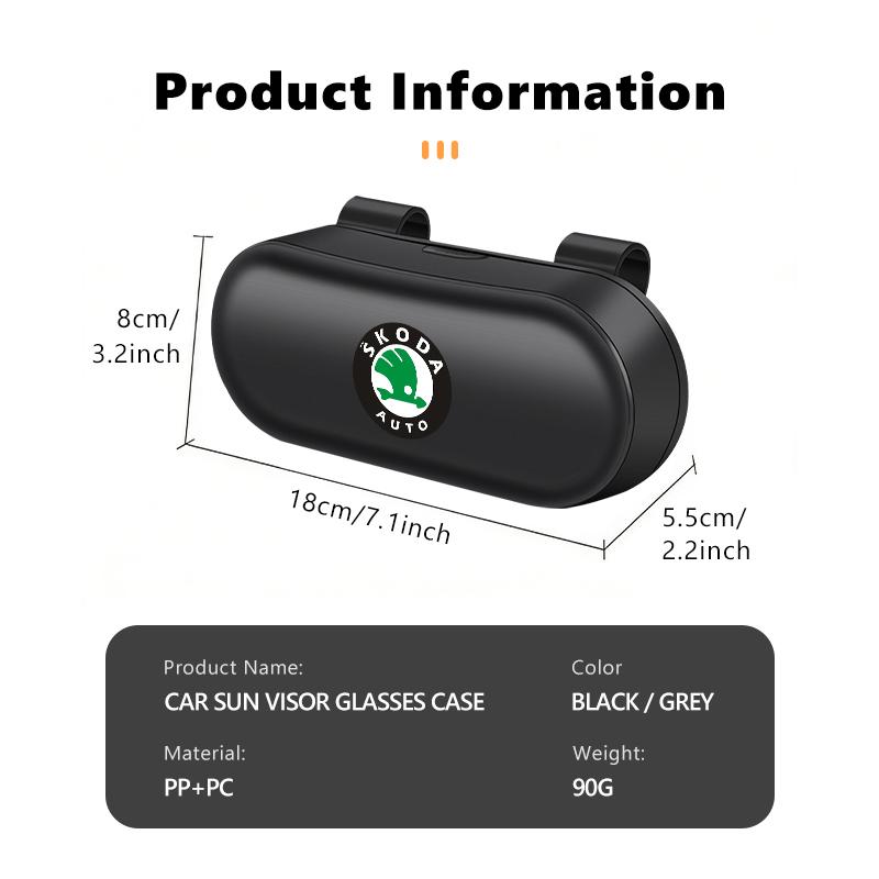 Car Sun Visor Sunglasses Glasses Case Glasses Holder Clip Box For Skoda Fabia Kamiq Superb Scala Enyaq-iV MK3 VisionS Yeti ZA1