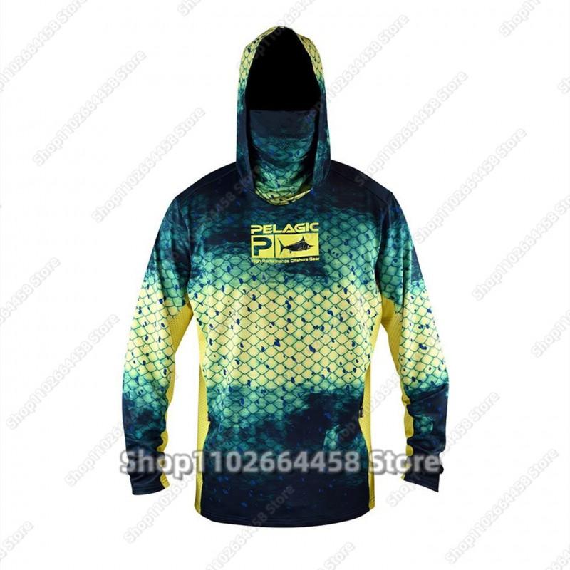 UV Protection Fishing Shirt Long Sleeve Hooded Coverall Men Women Quick Dry Outdoor Angling Gear